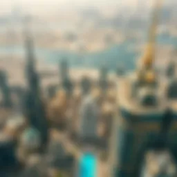 Aerial view of Dubai's skyline showcasing iconic buildings
