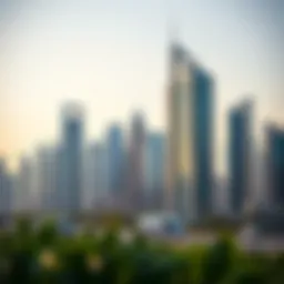 Skyline of Dubai showcasing modern architecture