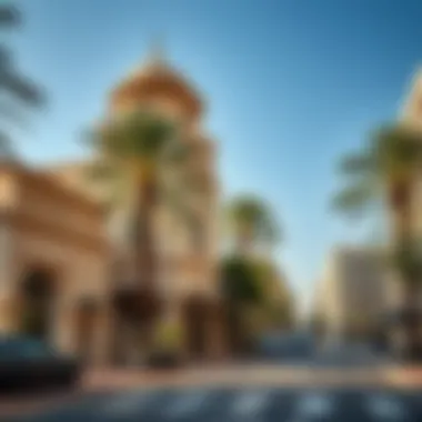 Cultural Landmarks on Al Manara Street Cultural landmarks and green spaces, emphasizing the area's community feel