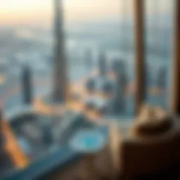Panoramic view from a corporate suite in Burj Khalifa