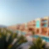 Aerial view of Damac Lagoon Ibiza showcasing its unique architectural design