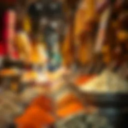 Vibrant stalls of spices at Deira Market