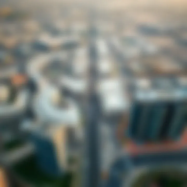 Aerial view of Dubai's Free Zone areas showcasing modern architecture and infrastructure