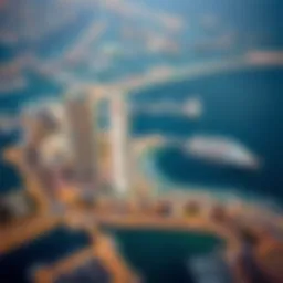 Aerial view of Pearl Dubai showcasing its stunning waterfront architecture