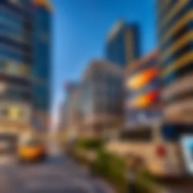 Dubai’s Thriving Business District Busy business district in Dubai representing economic growth