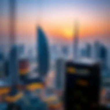 Dubai Skyline and Office Landscape Aerial view of Dubai’s skyline with office buildings