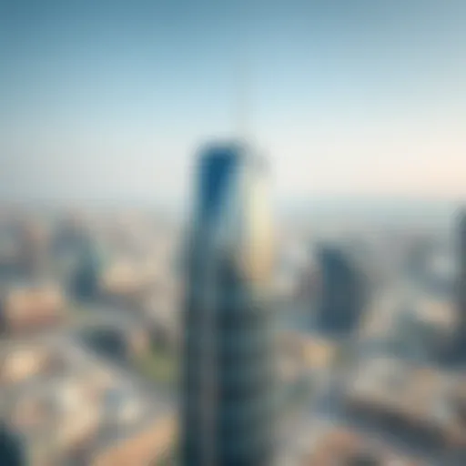 Aerial view of HSBC Tower Dubai showcasing its unique architectural design