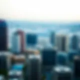 Panoramic view of International City showcasing diverse architecture.