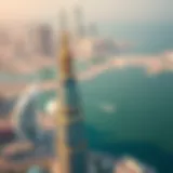 Aerial view of Maryah Tower showcasing its architectural elegance