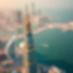 Aerial view of Maryah Tower showcasing its architectural elegance