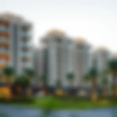 Modern Residential Buildings in Nad Al Hamar Modern residential buildings in Nad Al Hamar reflecting real estate trends