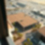 Aerial view of public parking facility in Dubai