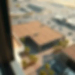 Aerial view of public parking facility in Dubai