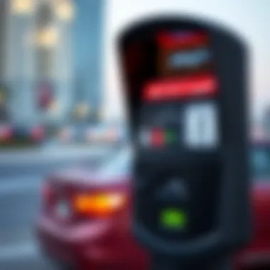 Modern Parking Meter with Digital Payment Options Modern parking meter with digital payment options