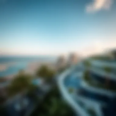 Aerial Perspective of Luxury Living Stunning aerial view of luxury penthouses on The Palm