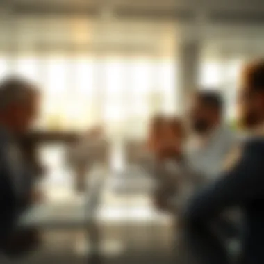 Investors Analyzing Real Estate Opportunities A diverse group of investors discussing real estate opportunities