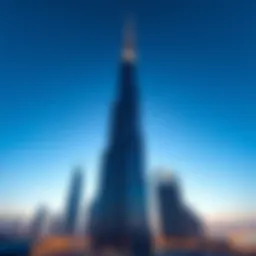 Stunning view of Al Jawad Tower against Dubai skyline