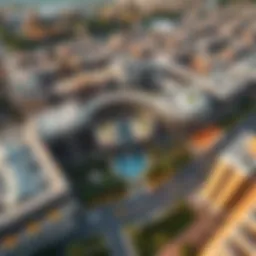 Aerial view of Silicon Oasis showcasing its innovative architecture and green spaces